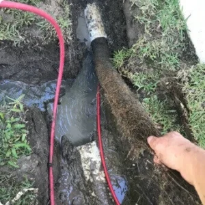 pulling obstruction out of Blocked Drains on the gold coast
