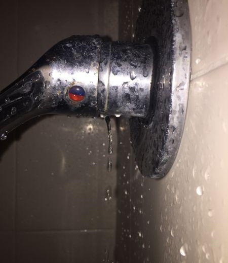 Leaking shower mixer tap handle, new mixer valve cartridge