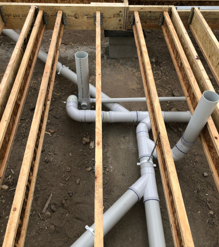 Construction Of Sewer For New Home Build