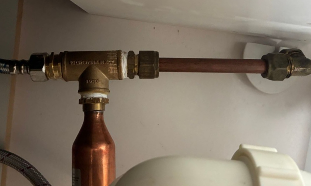 Water Hammer Arrestor Under Sink
