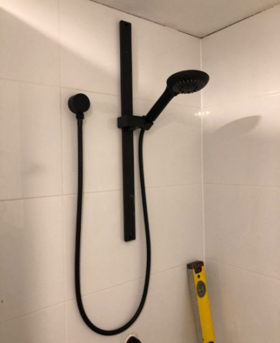 Shower Renovations, black shower head and rail